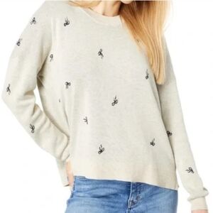 Madewell Bow Jaquard Pullover Sweater